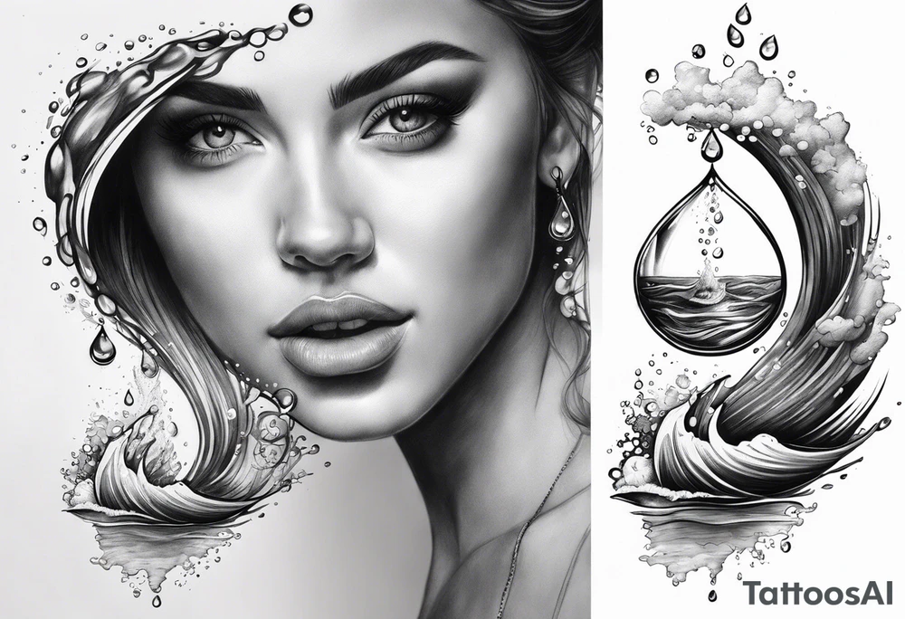 water drop falling into ocean tattoo idea