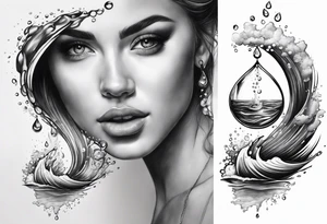 water drop falling into ocean tattoo idea