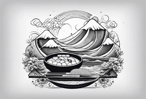 Minimalistic book design and incorporate sushi subtly tattoo idea