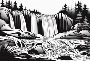 Flowing Waterfall tattoo idea