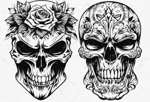masked skull tattoo idea
