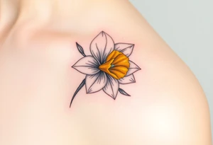 daffodil and the jonquil aquamarine stone tattoo idea