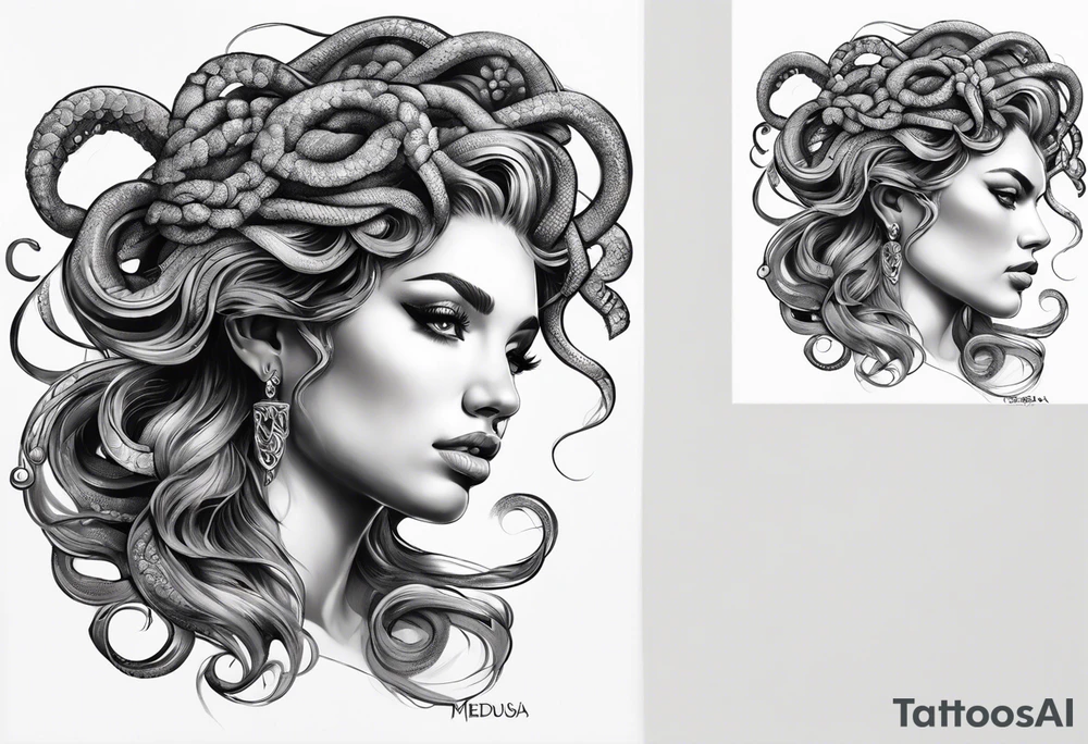 Medusa side view for forearm tattoo tattoo idea