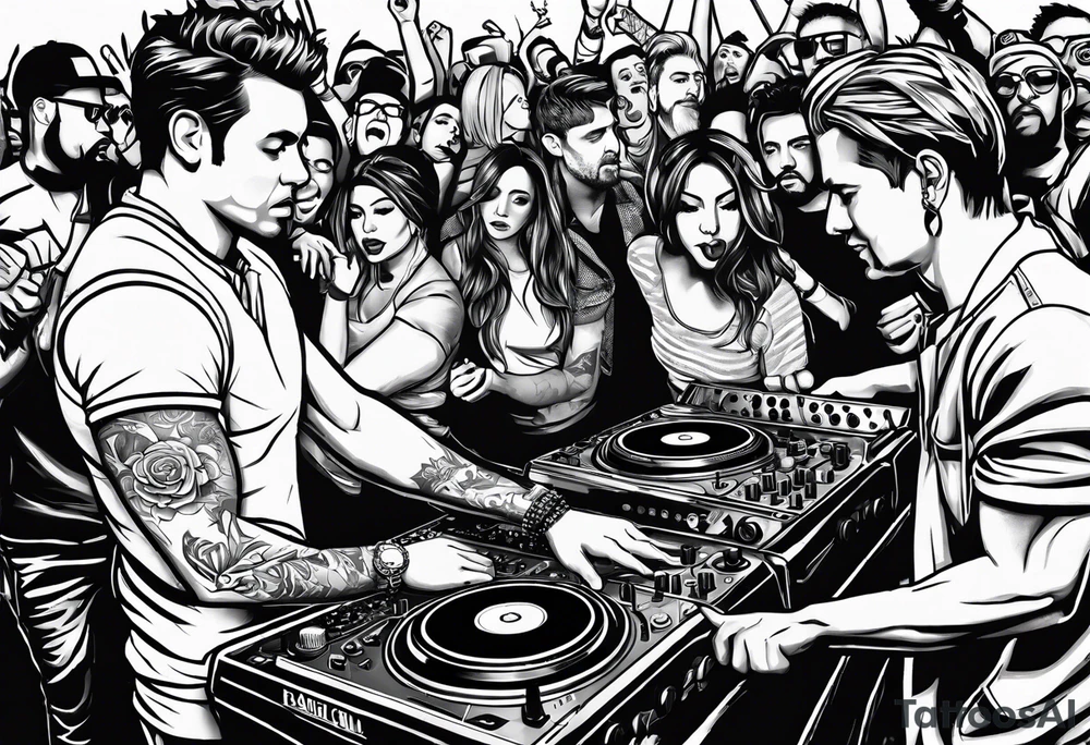Cool newspaper tattoo about dj crushing the dance floor. Headline news article raleigh North Carolina from Long Island best dj tattoo idea