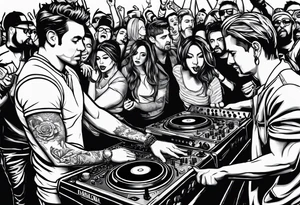 Cool newspaper tattoo about dj crushing the dance floor. Headline news article raleigh North Carolina from Long Island best dj tattoo idea