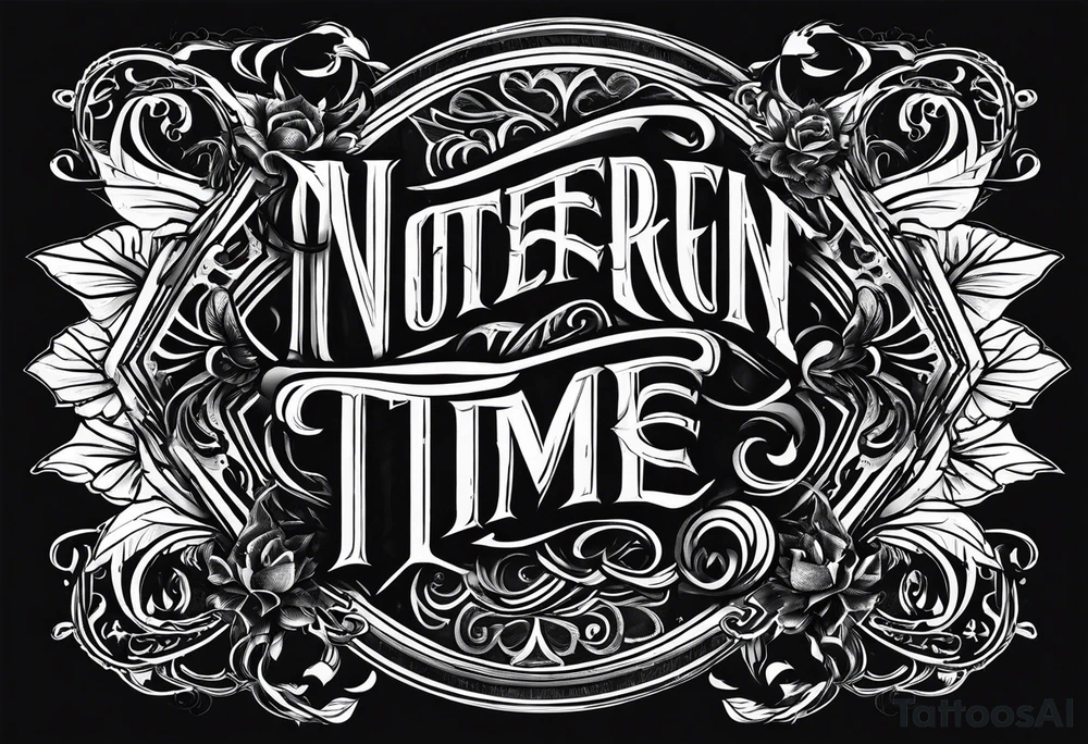 Lettering: No need to run after the time tattoo idea