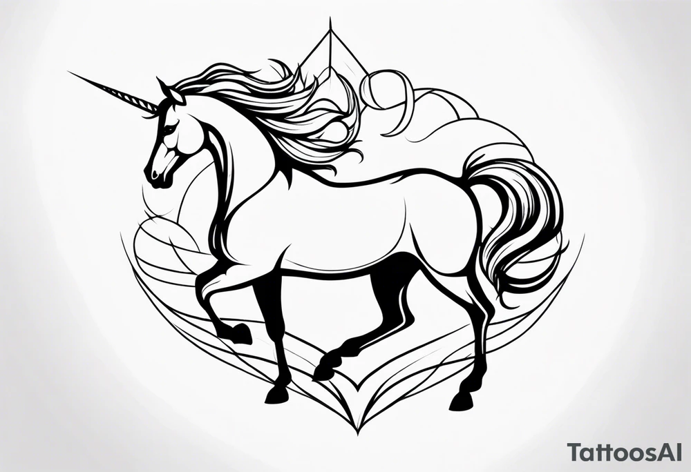 Whimsical Unicorn tattoo idea