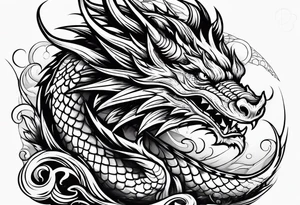 Old school dragon going up tattoo idea