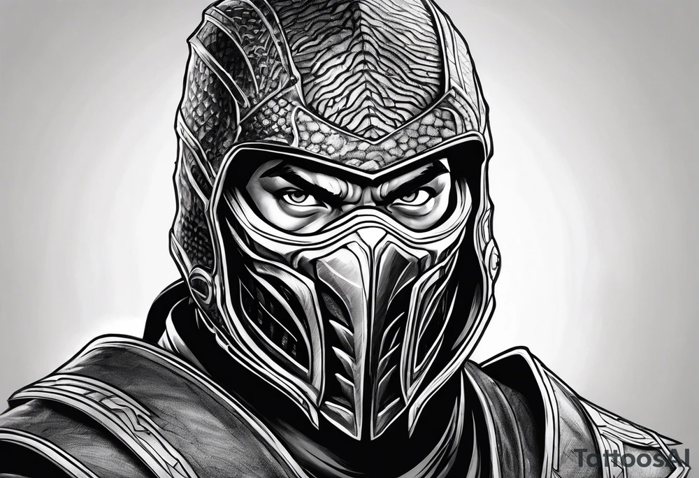 Iconic character Scorpion from Mortal Kombat game tattoo idea