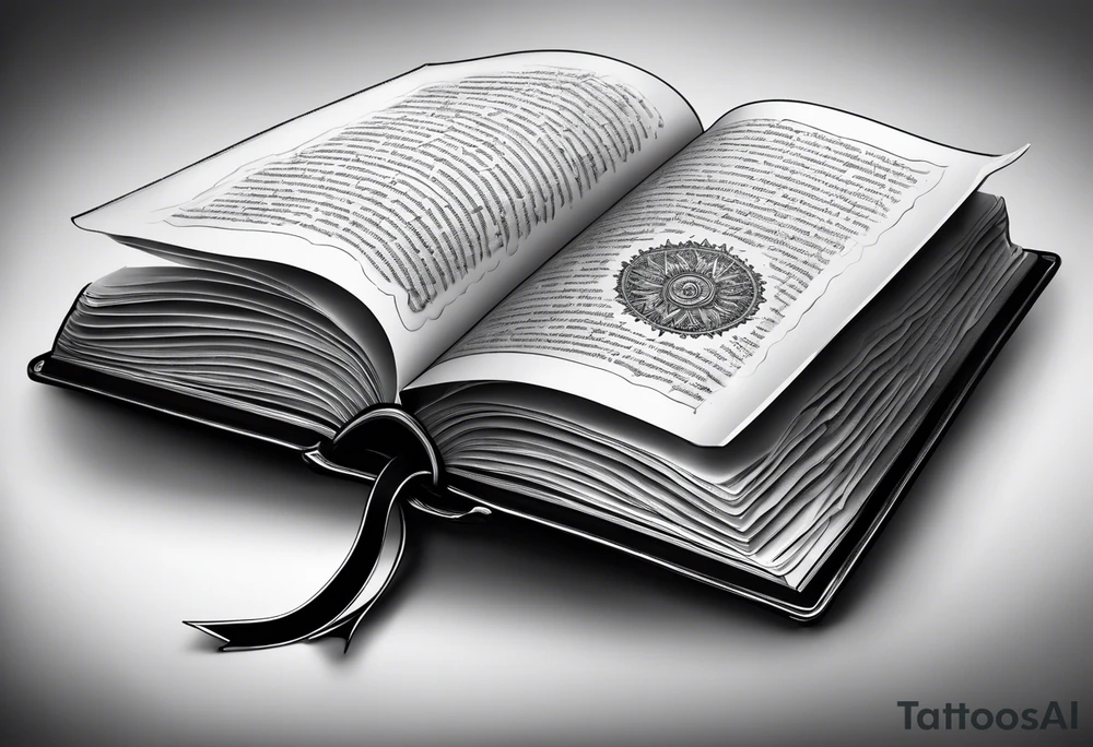 A blank open book with pages surrounding it tattoo idea A blank open book with pages surrounding it tattoo idea