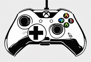 Mando de xbox con el número 7 y la palabra Máster tattoo idea