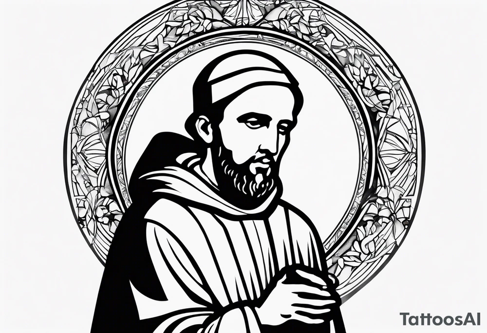 a silhouette of st francis of asissi tattoo idea