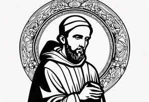 a silhouette of st francis of asissi tattoo idea