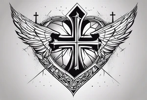 Broken heart with cross tattoo idea