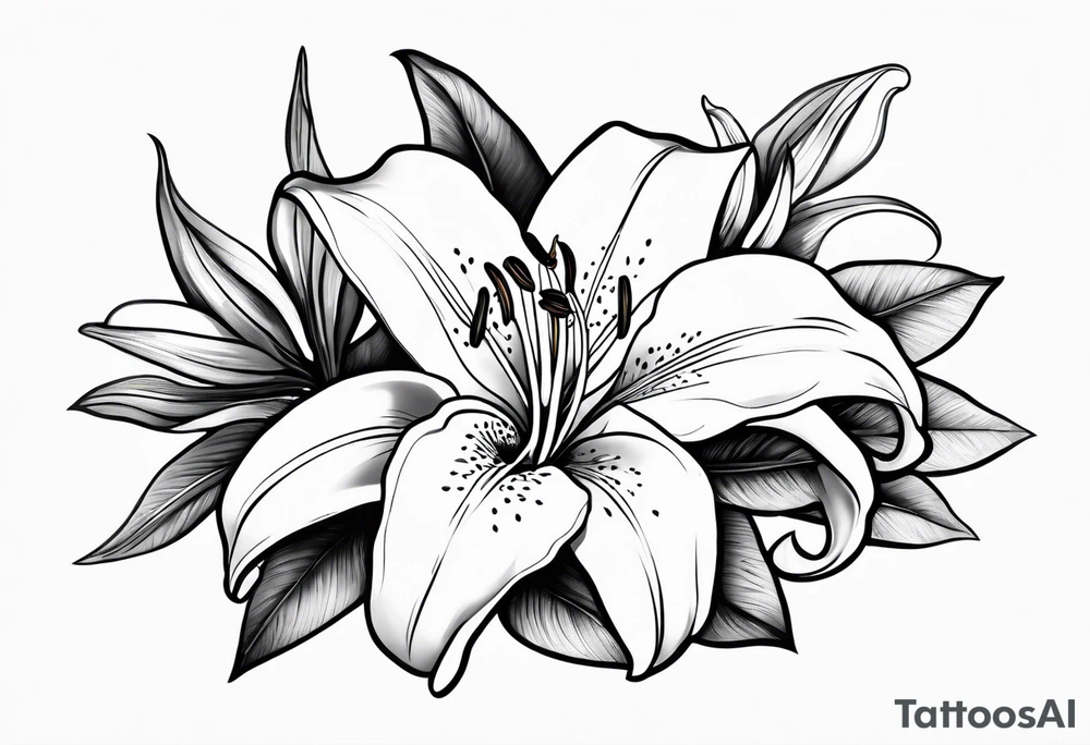 Lily flower tattoo idea
