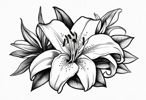 Lily flower tattoo idea