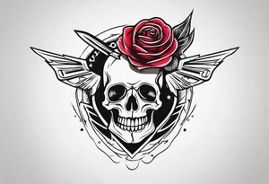 Messer mit Stacheldraht und Rose tattoo idea