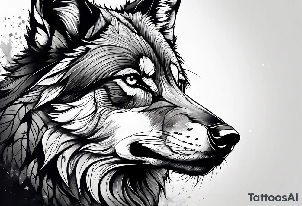 Leaking painted Wolf
Dark forest tattoo idea