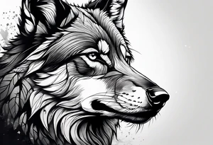 Leaking painted Wolf
Dark forest tattoo idea