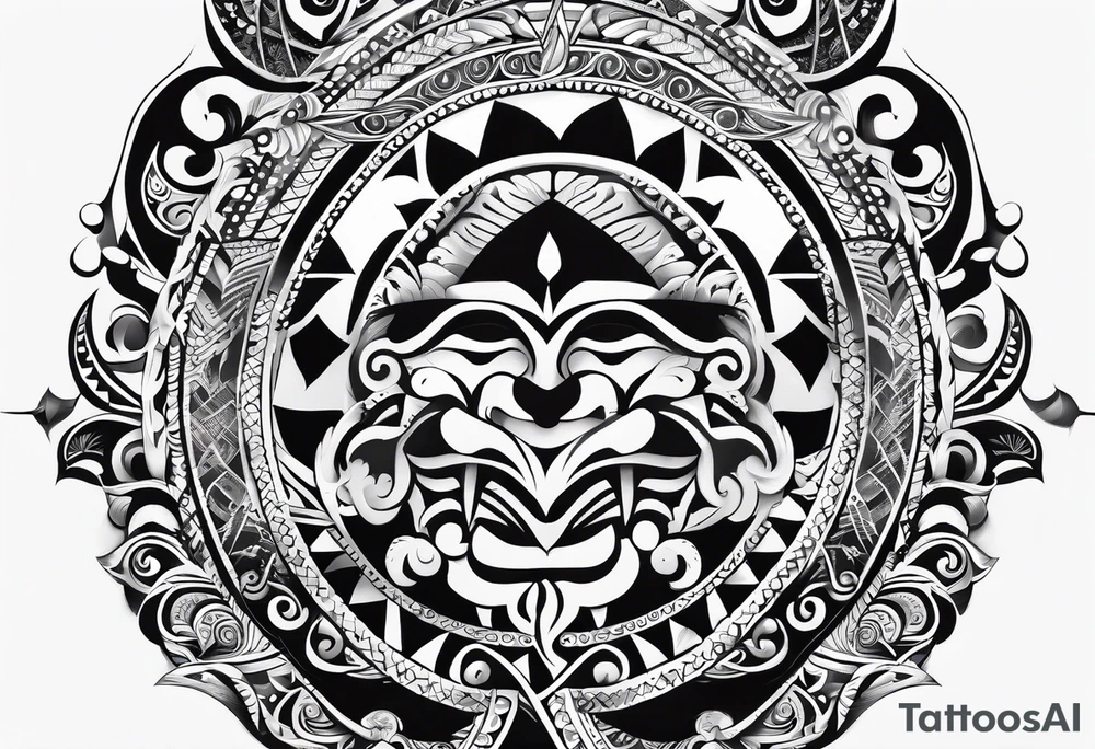 Māori design for white resilient male aged 55 who grew up in New Zealand tattoo idea