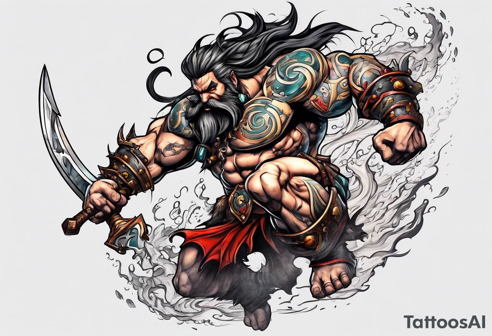 leaping barbarian tattoo idea