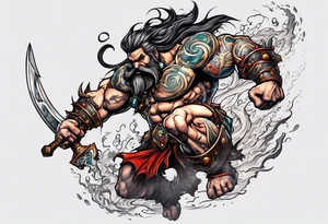 leaping barbarian tattoo idea