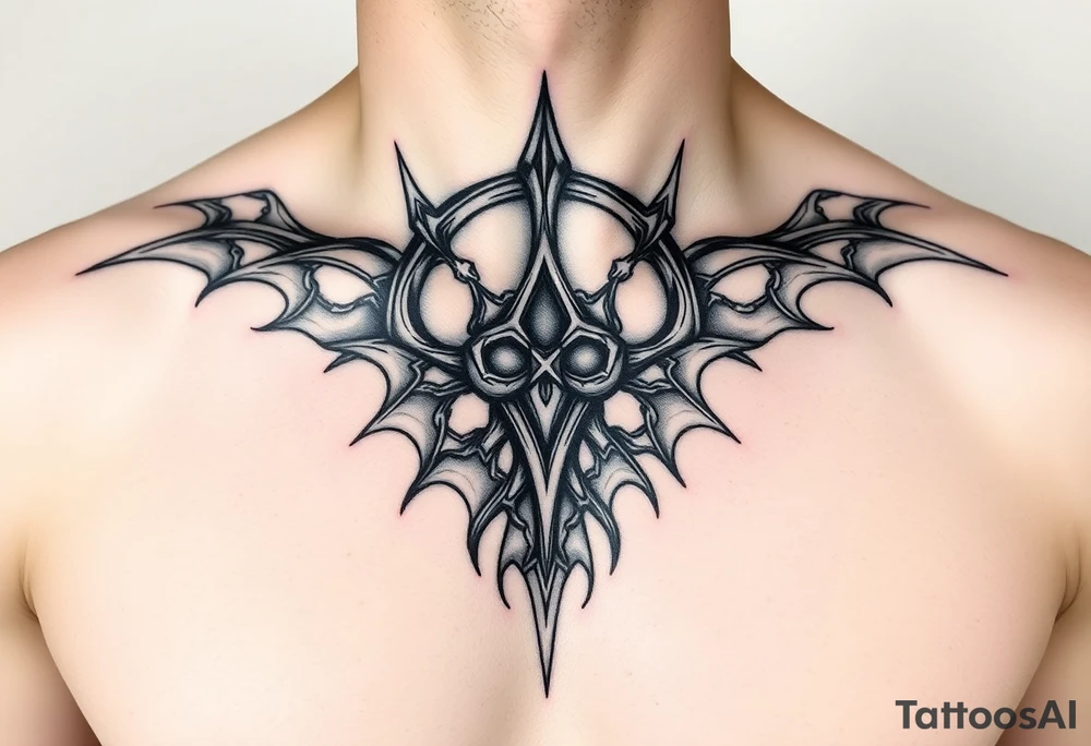 A chest tattoo of the mark of shame from halo tattoo idea
