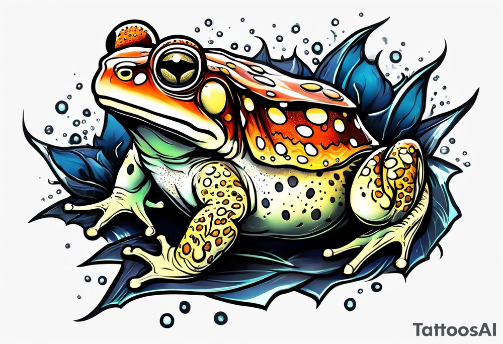 A toad in a thunderstorm tattoo idea
