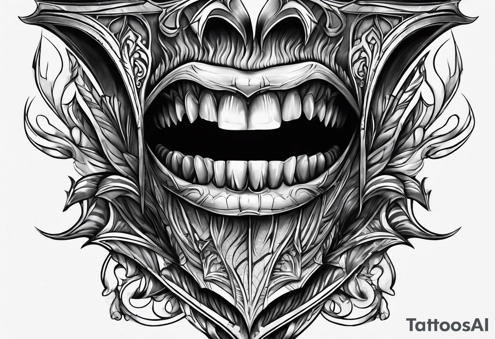 vampire teeth tattoo idea