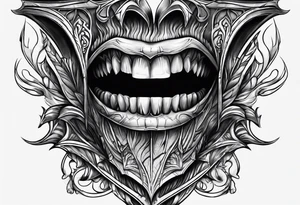 vampire teeth tattoo idea