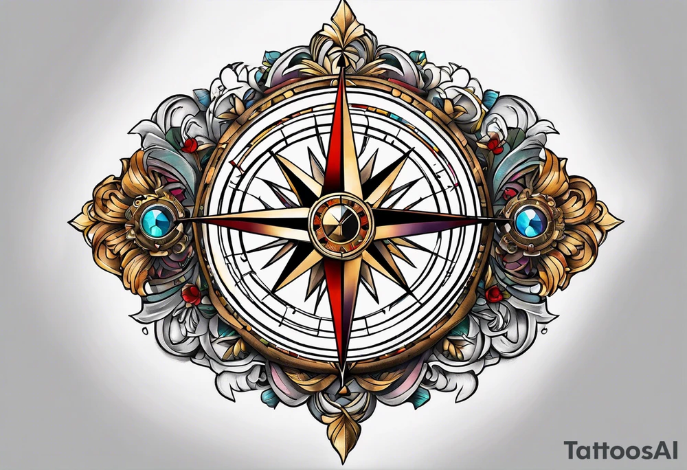 compass chest tattoo tattoo idea
