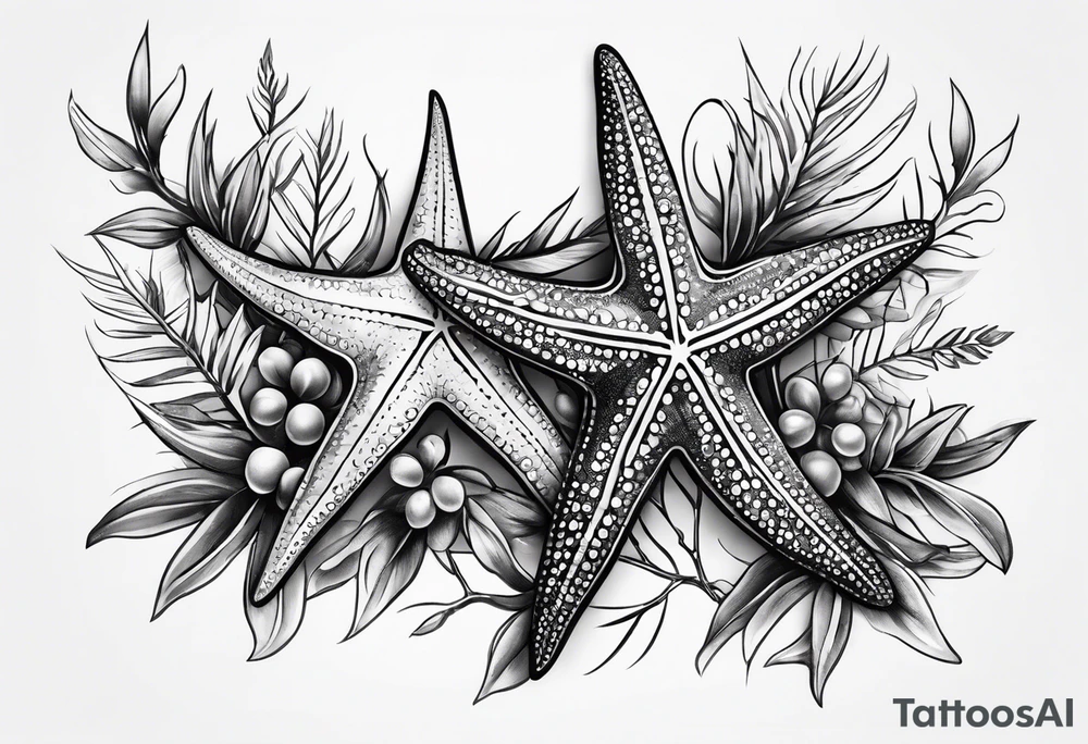 Two Starfish 
olive branch tattoo idea