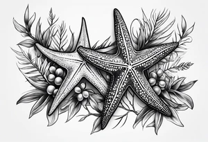 Two Starfish 
olive branch tattoo idea