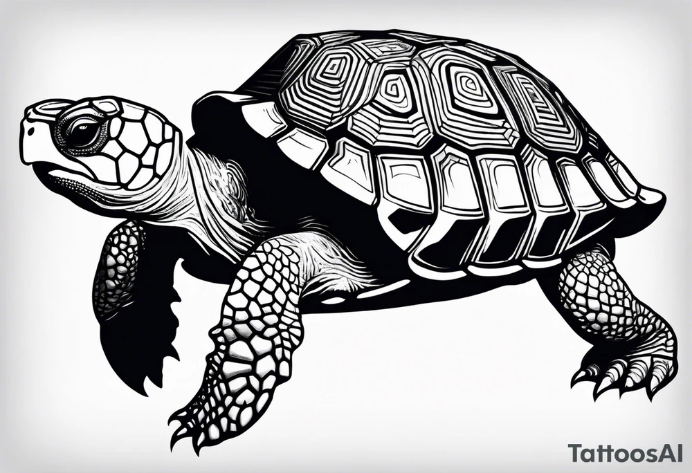 Tortoise with background tattoo idea