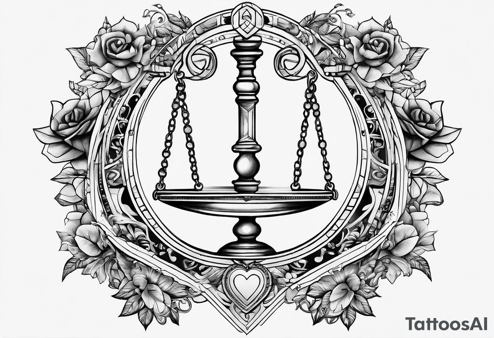 i want a libra holding on side the brain and on the other side the heart tattoo idea