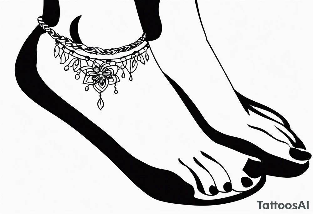 feminine ankle bracelet tattoo tattoo idea