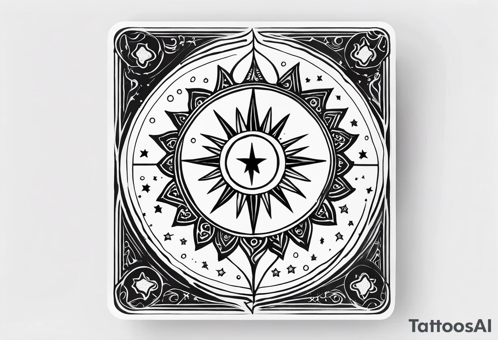 Tarot cards, whimsy, floral, sun star moon tattoo idea