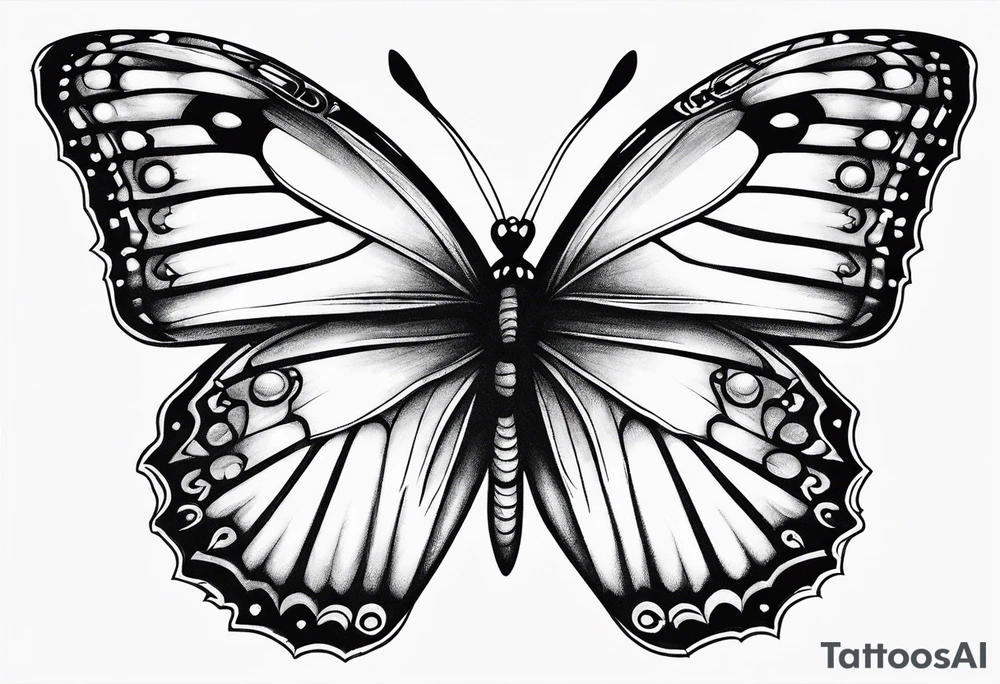 carnation moon butterfly tattoo idea