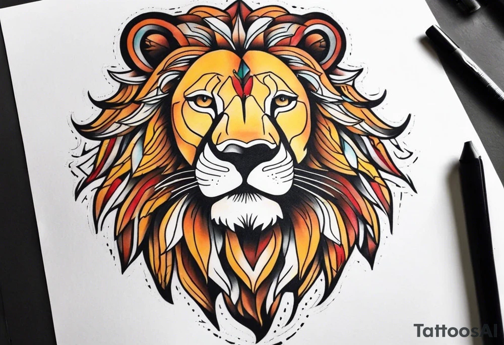 Tattoo of a lions head tattoo idea