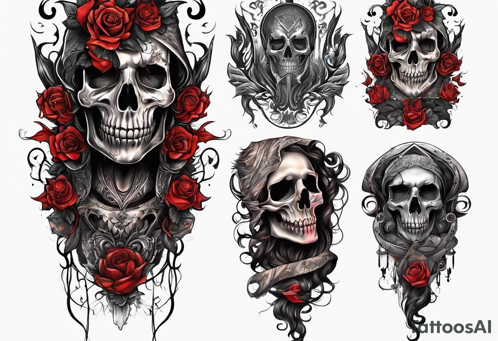horror 1/4 sleeve tattoo idea
