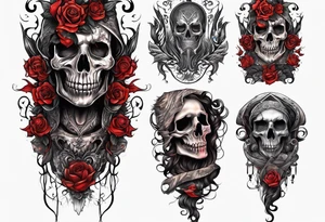 horror 1/4 sleeve tattoo idea