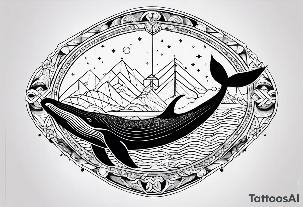 nordic vertical whale tattoo idea