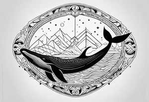 nordic vertical whale tattoo idea