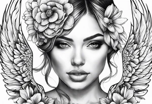 wing, flower, tattoo idea