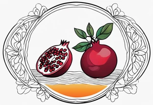 strength, small, nuanced, pomegranate, elegant, armenian, sun, long tattoo idea