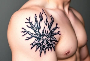 fire in a roots prison tattoo idea