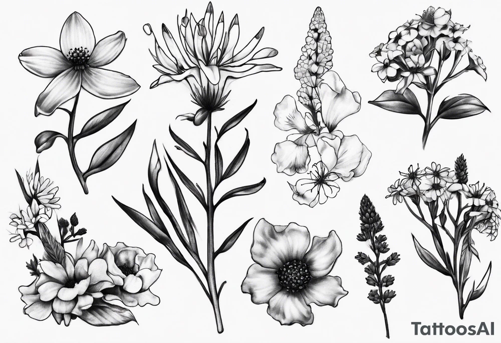 Vancouver island wildflowers tattoo idea