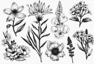 Vancouver island wildflowers tattoo idea