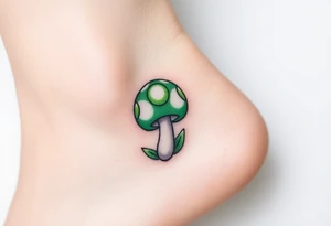 Super Mario green 1up mushroom tattoo idea