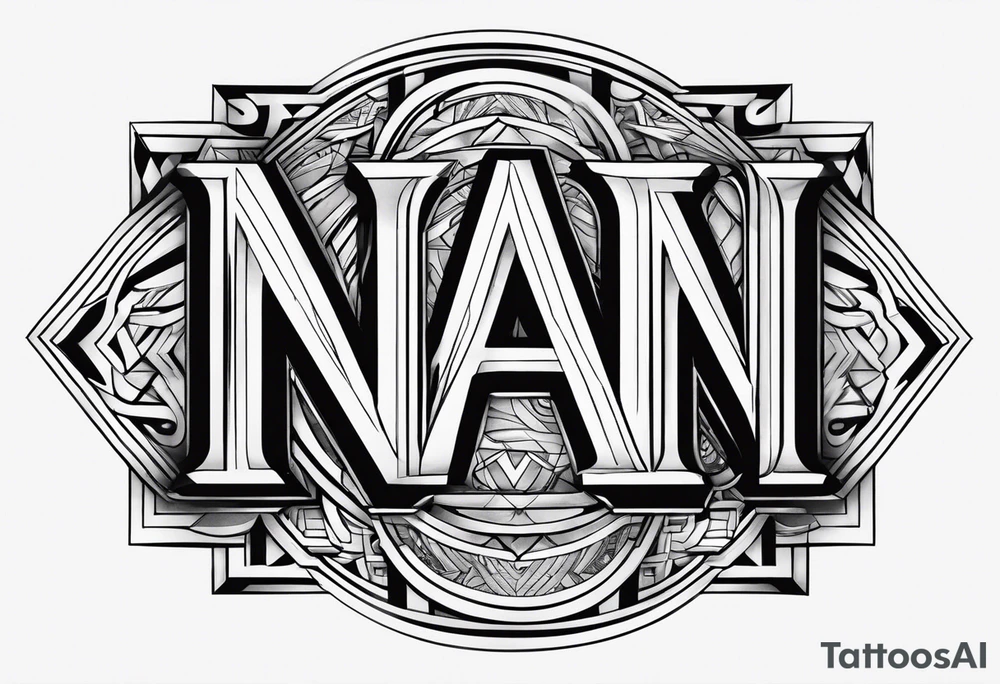 Write the word N A I N in a creative way with nain tattoo idea